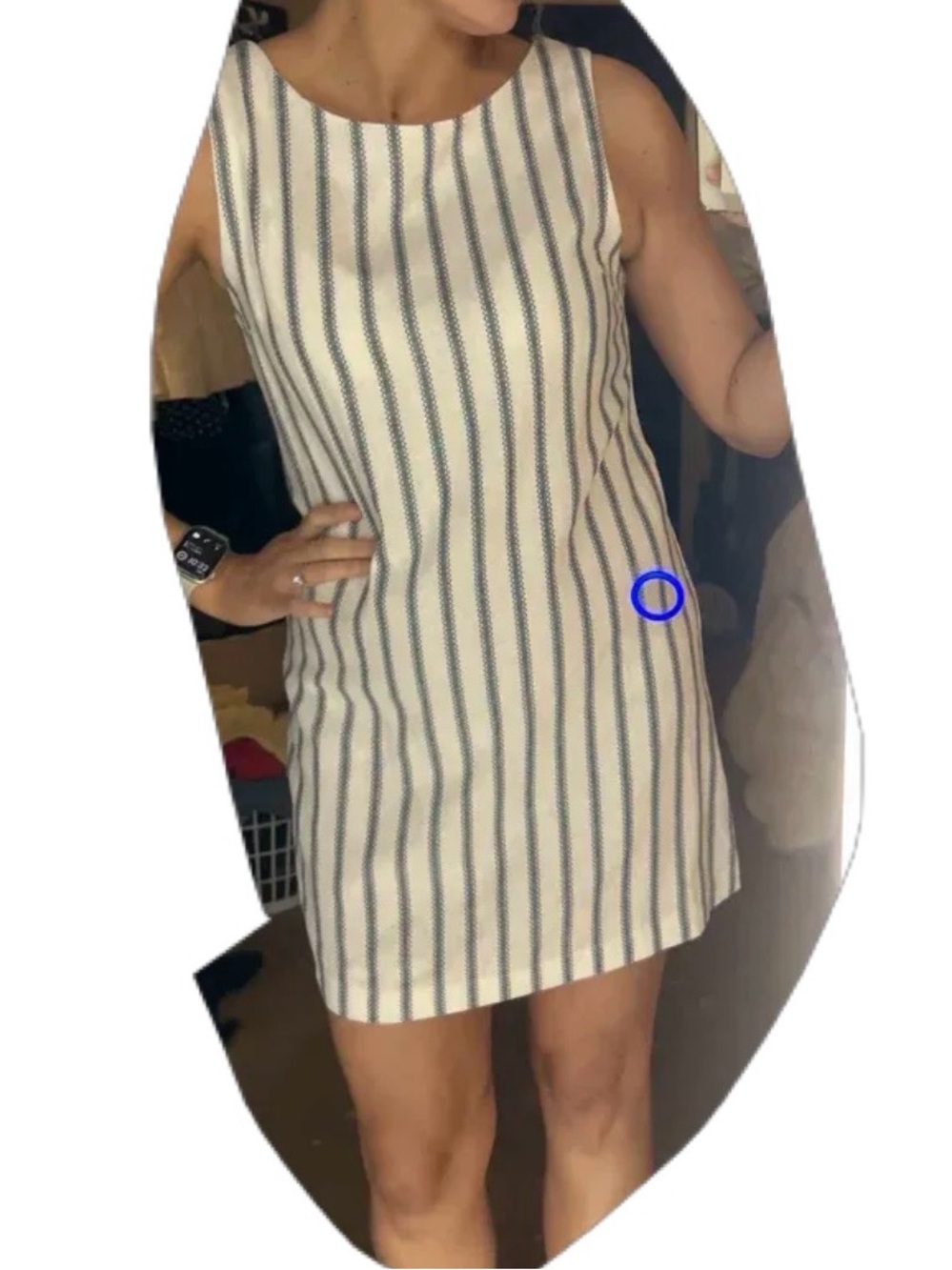 Monteau Los Angeles | NWOT White & Blue Striped Linen Dress
